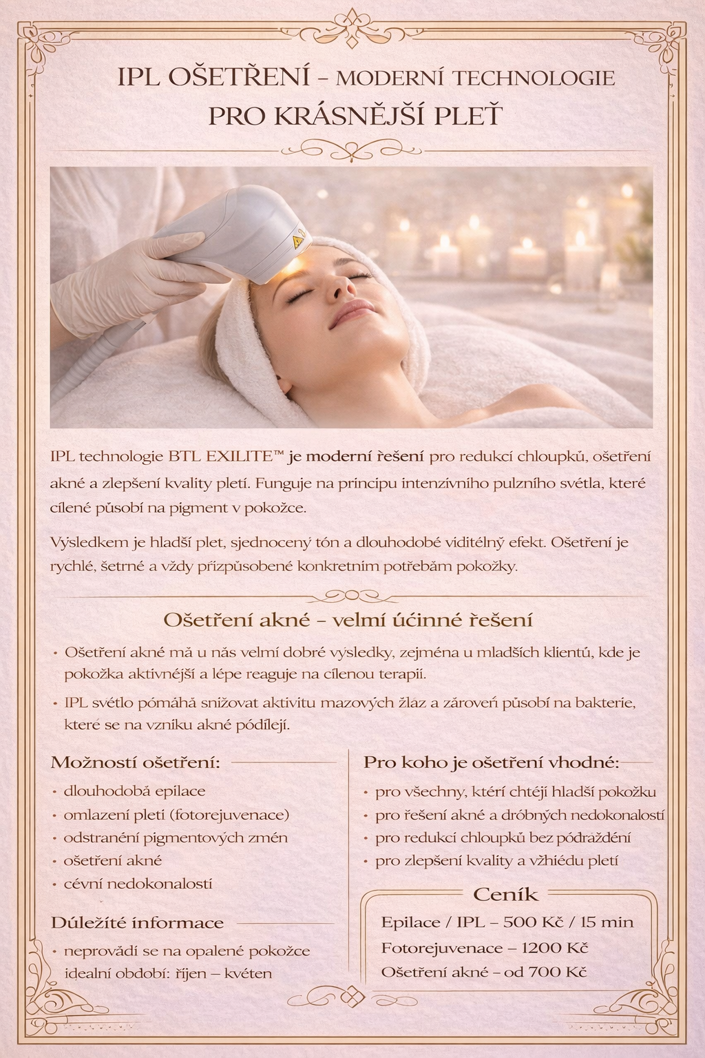 IPL ošetření – katalog