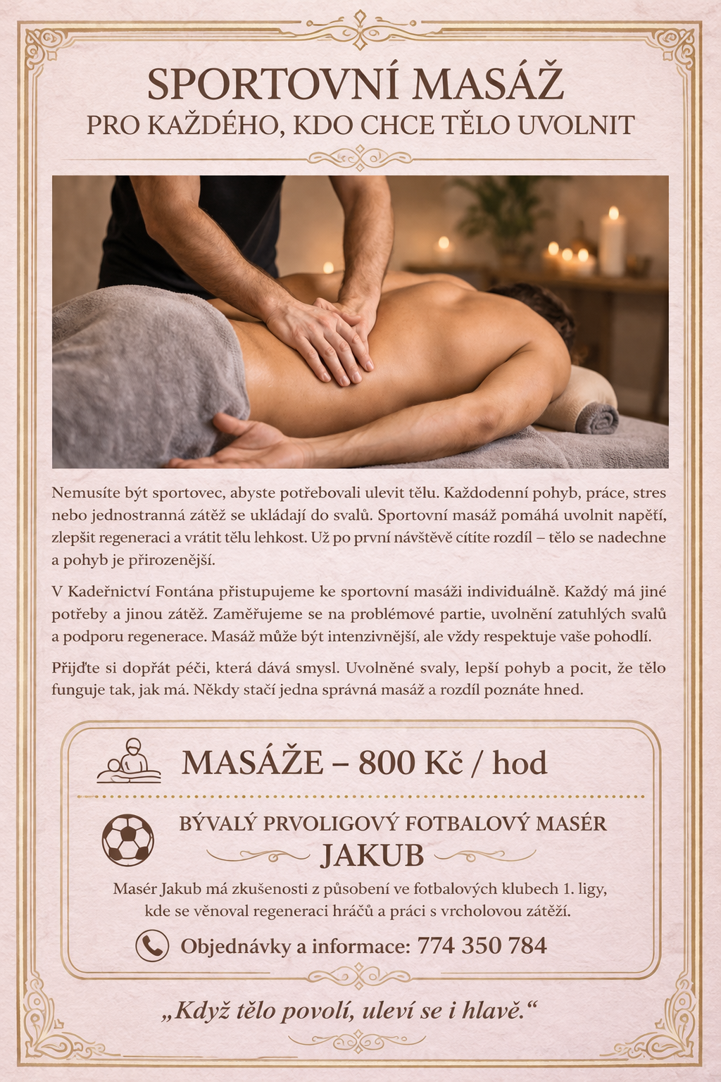 Masáže – katalog